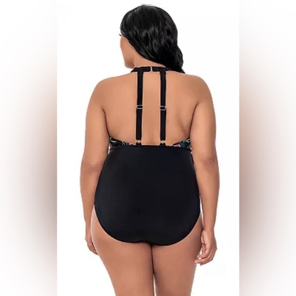 Eco Beach Floral Highneck Swimsuit size 1X - Picture 2 of 8